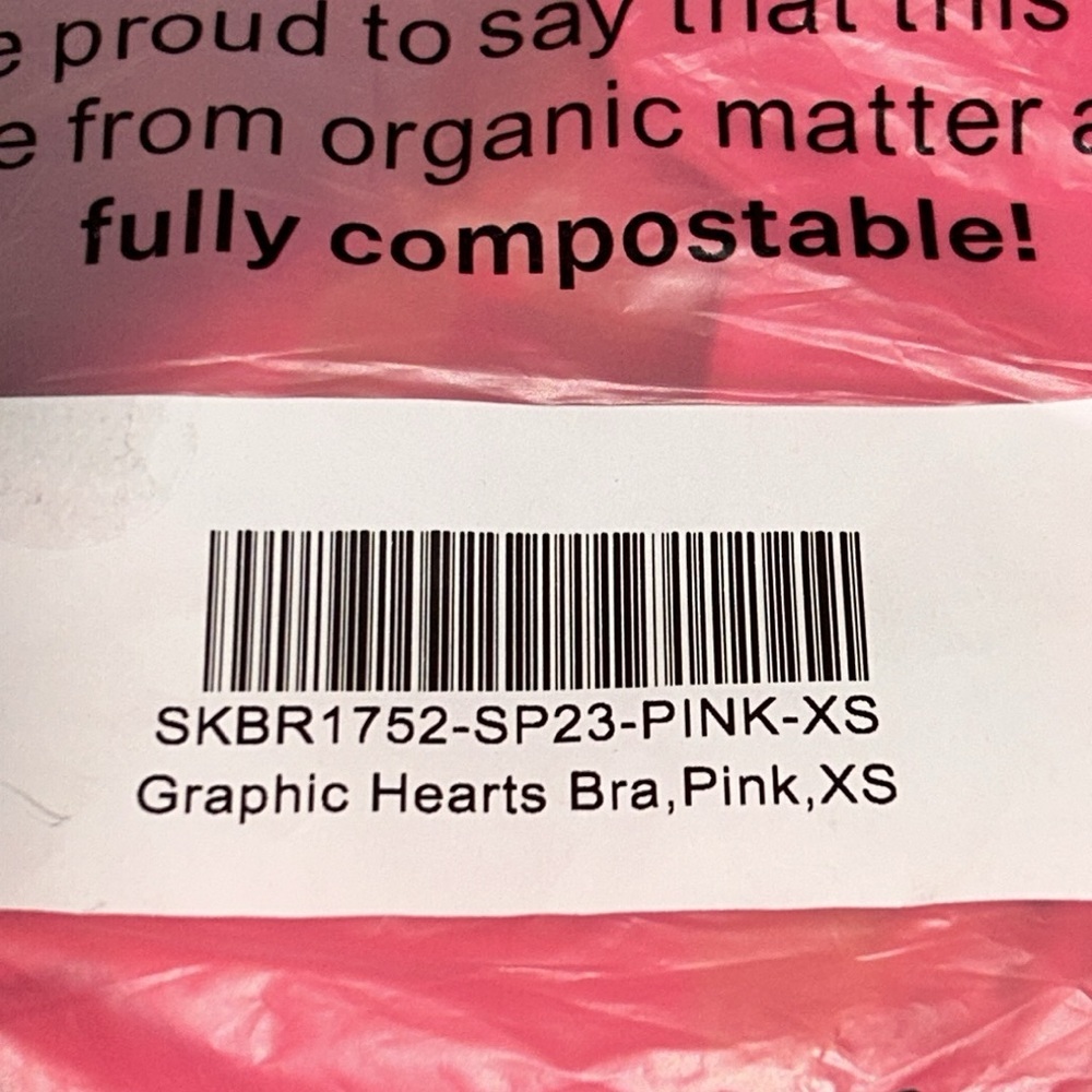 NWT For Love & Lemons Graphic Hearts Pink Bra - Picture 7 of 10